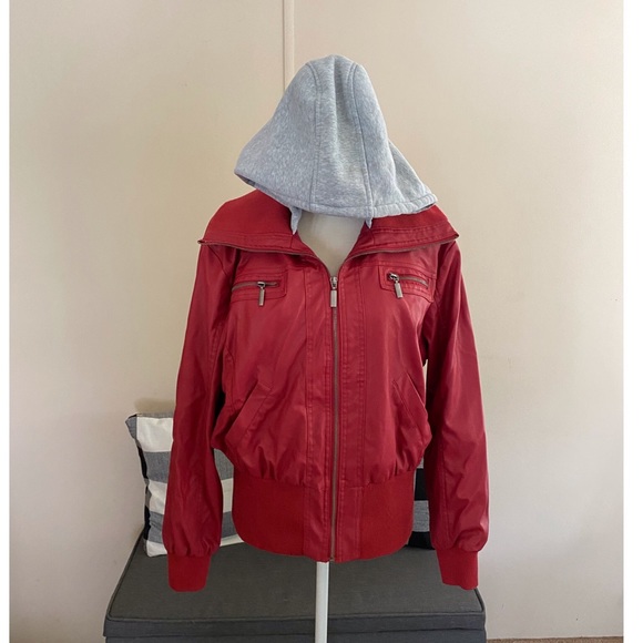 New Look Jackets & Blazers - NWT New Look Hooded Faux Leather Winter Jacket